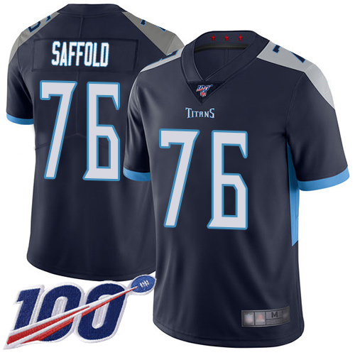 Tennessee Titans Limited Navy Blue Men Rodger Saffold Home Jersey NFL Football 76 100th Season Vapor Untouchable